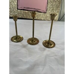 Interpur Brass Candlestick Holders Set of 3 Vintage Mid Century Modern Taper
